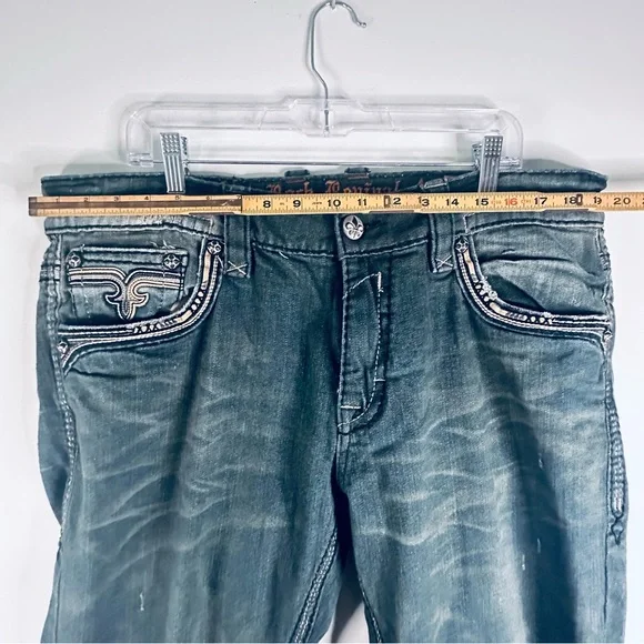 Rock Revival Men’s Sycamore Alt Straight Denim Distressed Biker JeansSize 40